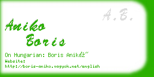 aniko boris business card